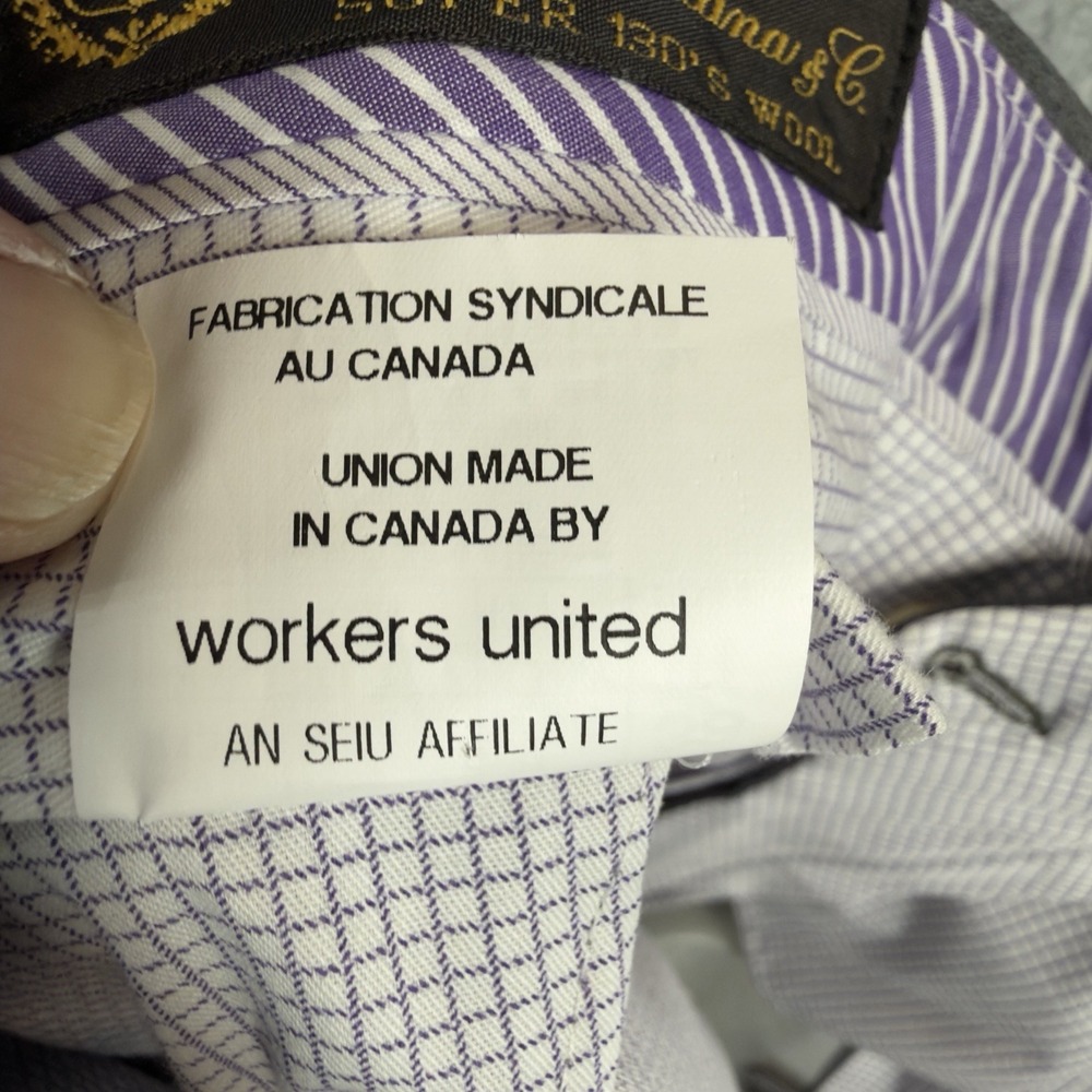Jack Victor Loro Piana Dress Pants Mens 38x30‎ Gray Trousers Union Made Canada - Picture 7 of 12